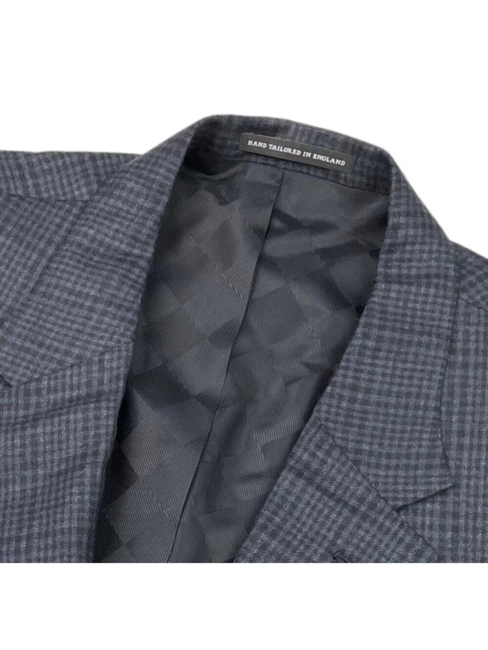 NEW Lutwyche Men’s 100% Wool 2-Button Blazer Blue/Black Plaid • England • 48S US